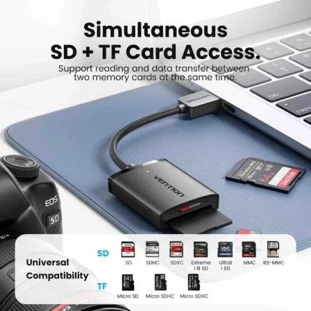 Vention Lector de Tarjetas Externo CLPBB USB 3.0 Negro
